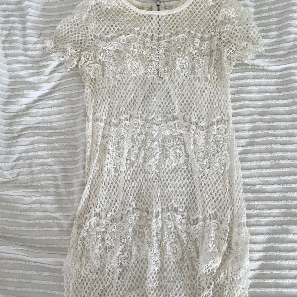 Long lace top with open back